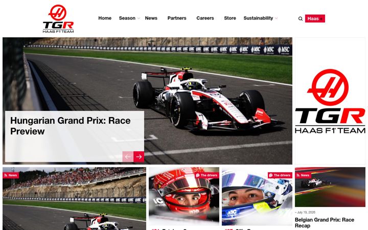 Captura de pantalla de haasf1team.com