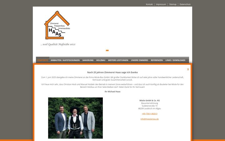 Screenshot of haasholzbau.de