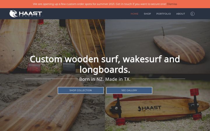 Screenshot of haastboards.com