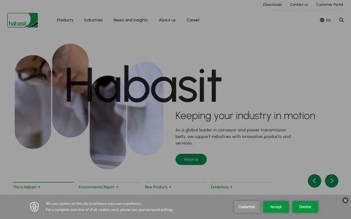Screenshot of habasit.com