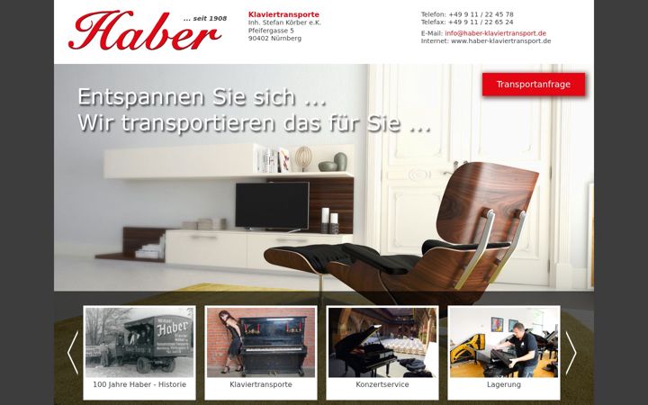 Screenshot of haber-klaviertransport.de