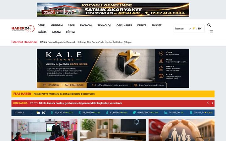 Screenshot of haber24.com.tr