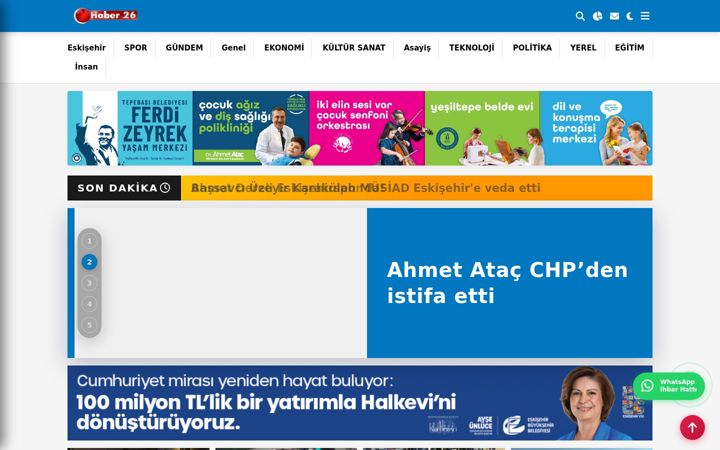 Screenshot of haber26.com.tr