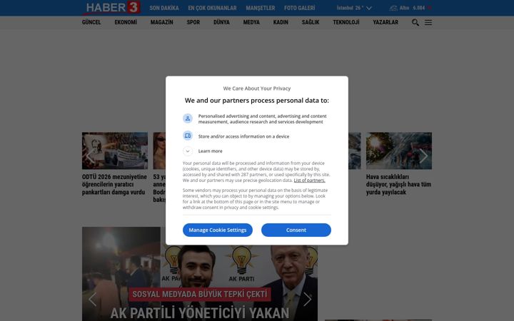 Screenshot of haber3.com