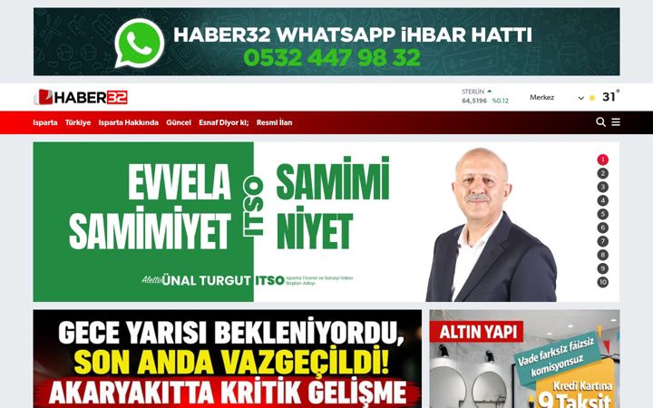 Screenshot of haber32.com.tr