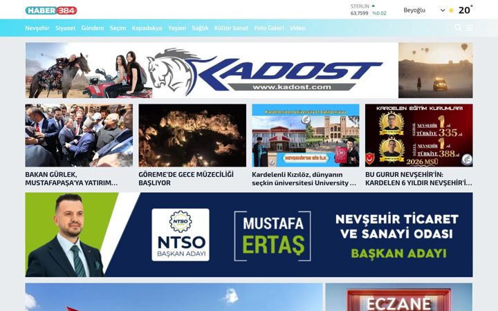 Screenshot stránky haber384.com
