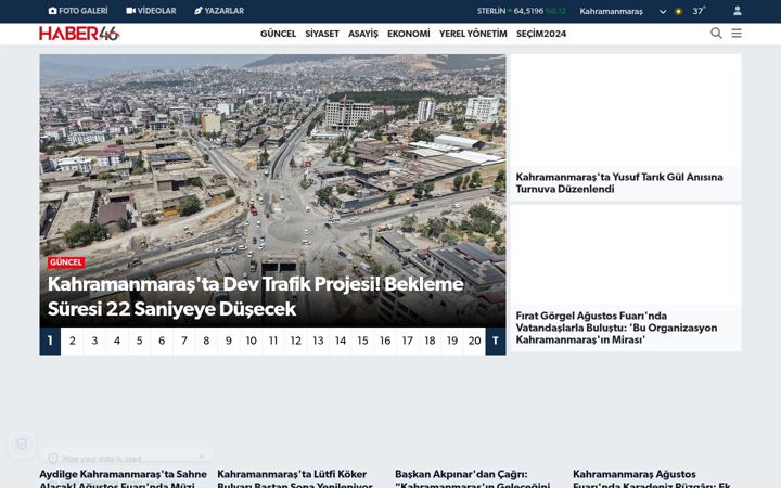 Screenshot of haber46.com.tr