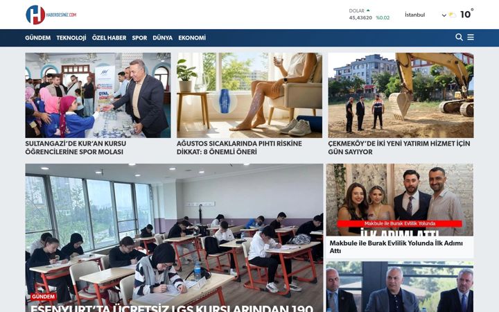 Screenshot of haberdesiniz.com