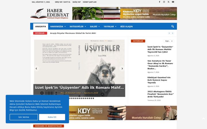Screenshot of haberedebiyat.com