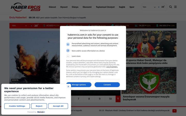 Screenshot of haberercis.com.tr