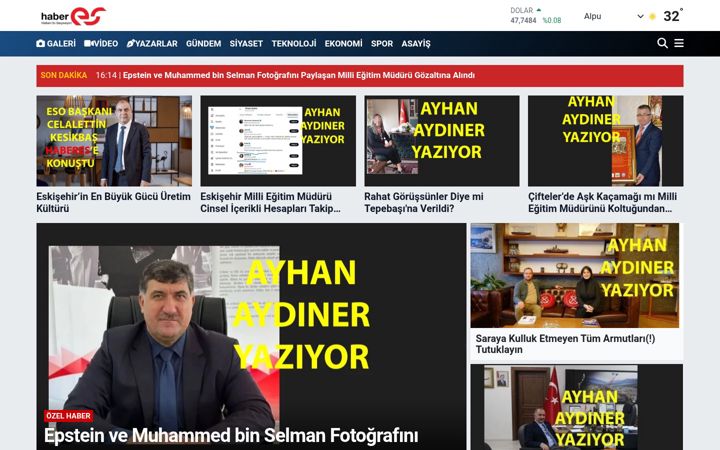 Screenshot of haberes.com.tr