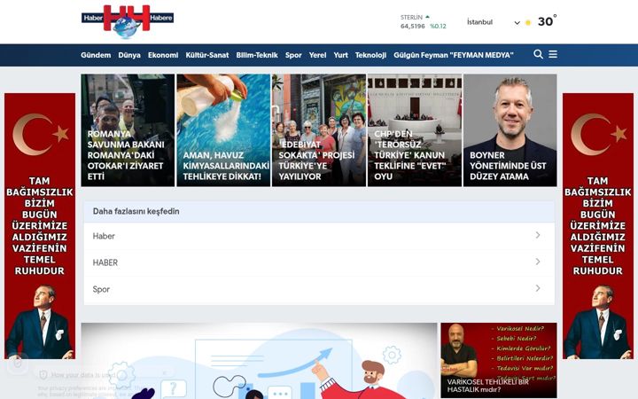 Screenshot of haberhabere.com