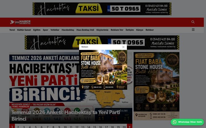 Screenshot of haberhacibektas.com