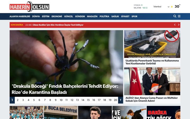 Screenshot of haberinolsun.org