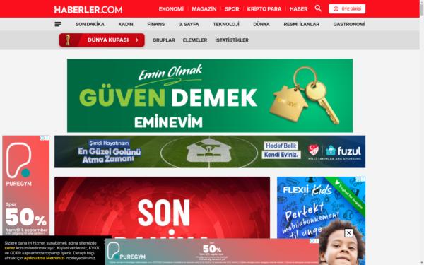 Screenshot of haberler.com