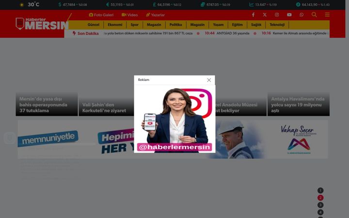 Screenshot of haberlermersin.com