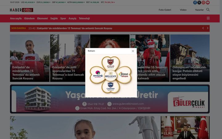 Snimka zaslona za haberotesi.com.tr