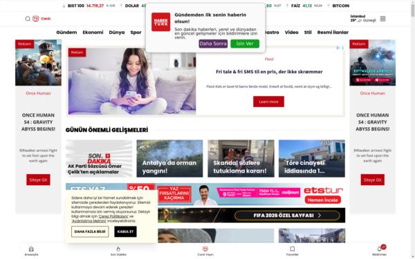 Screenshot of haberturk.com