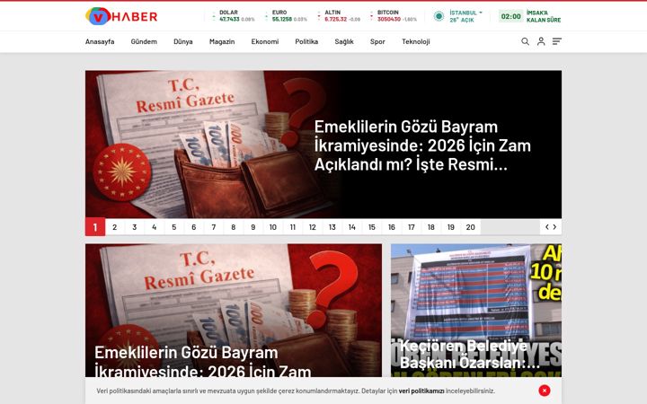 Screenshot of haberv.com.tr