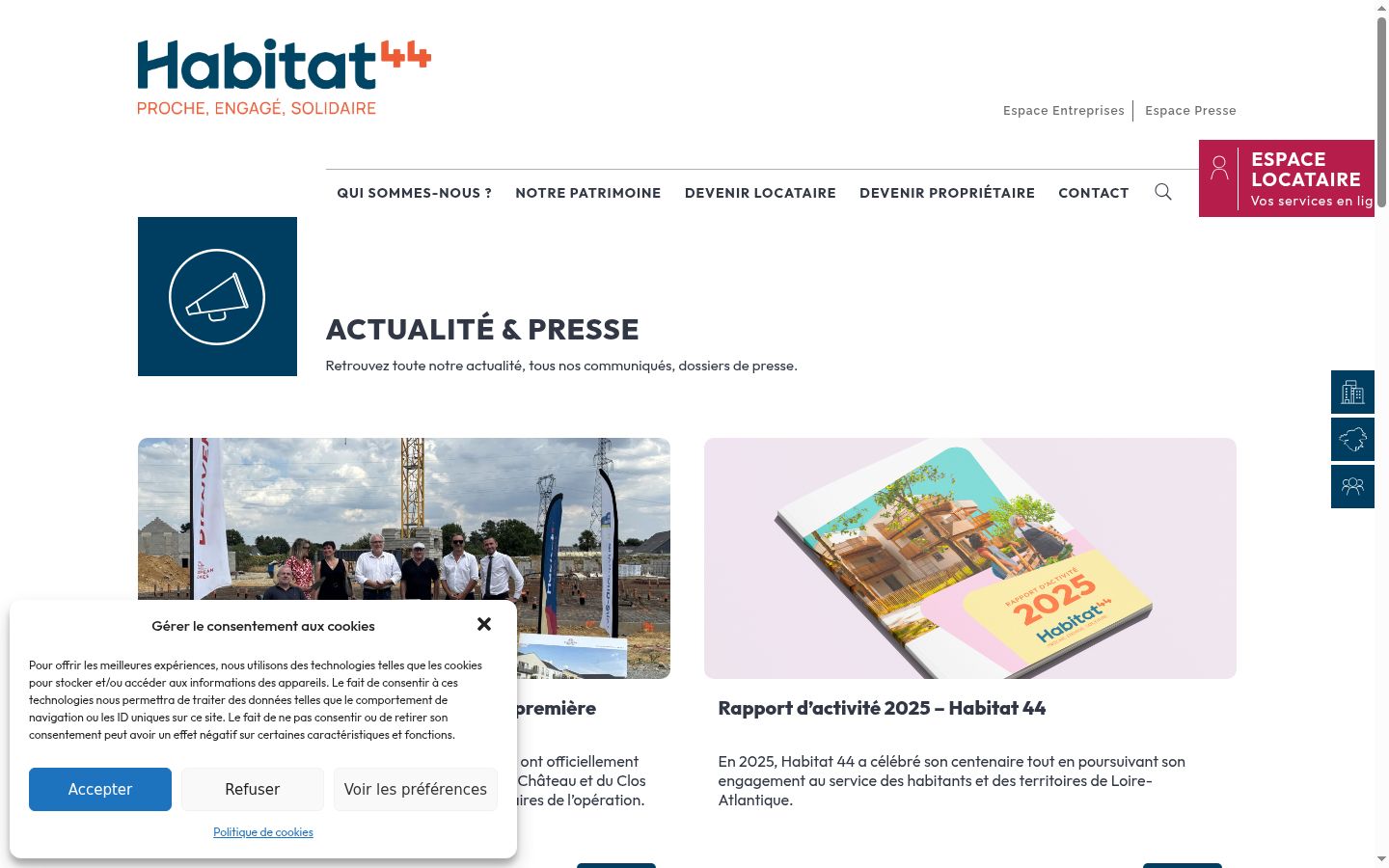 Screenshot del banner di consenso mostrato prima di qualsiasi interazione