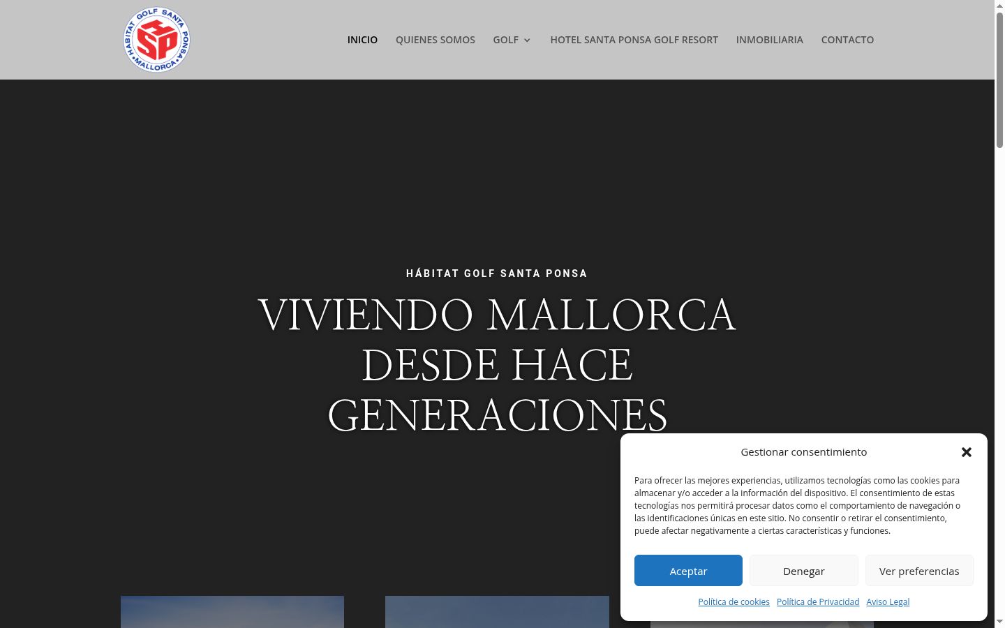 Screenshot del banner di consenso mostrato prima di qualsiasi interazione
