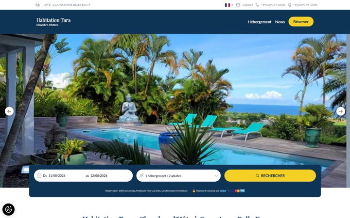 Screenshot of habitationtara.com