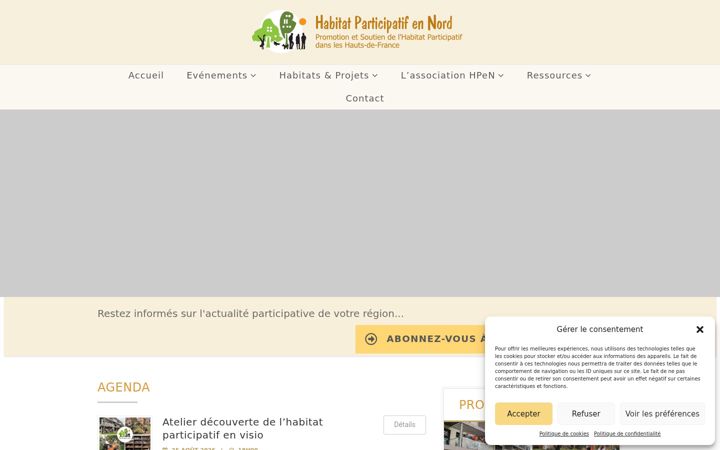 Screenshot of habitatparticipatif-nord.fr