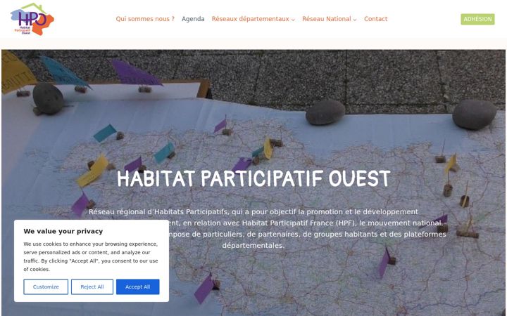 Screenshot of habitatparticipatif-ouest.fr