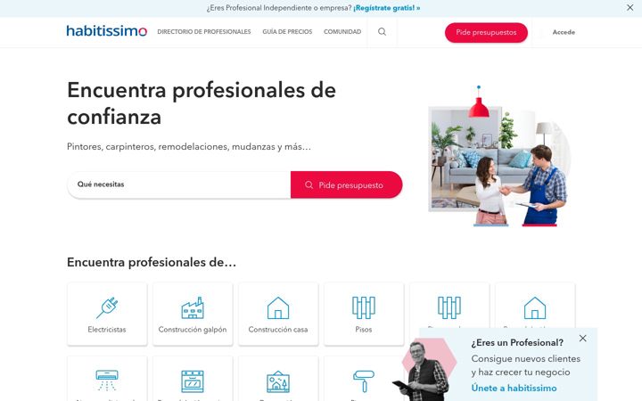 Screenshot of habitissimo.cl