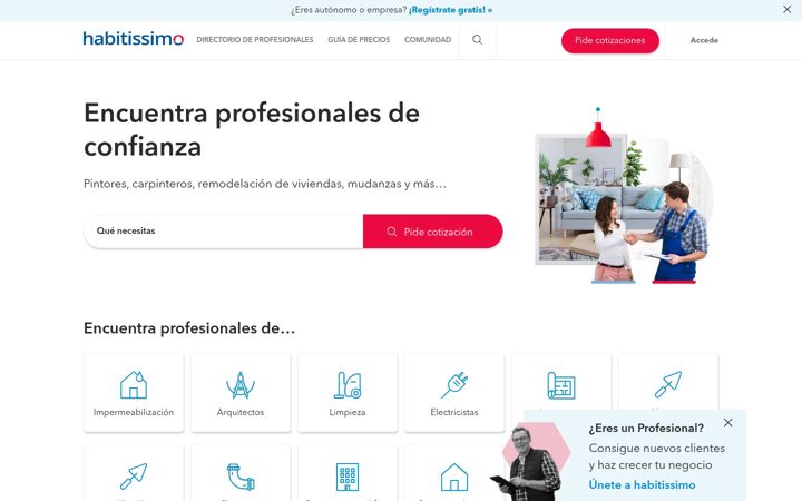 Screenshot of habitissimo.com.mx