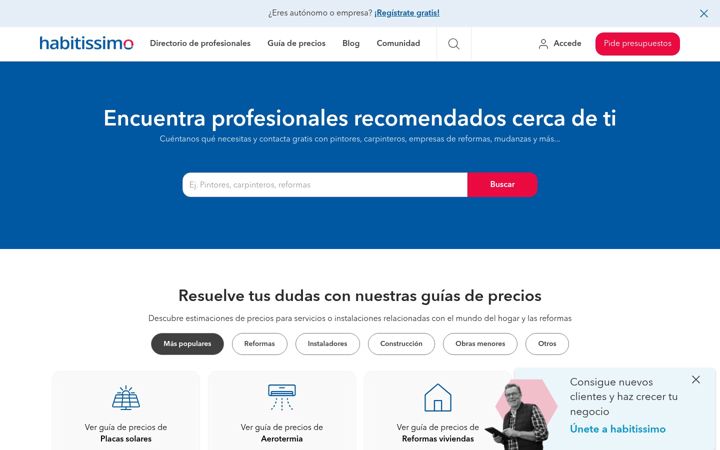 Screenshot of habitissimo.es