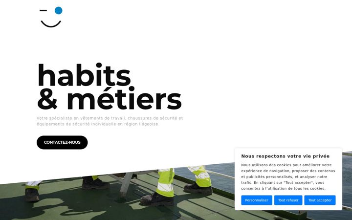 Screenshot of habitsetmetiers.be