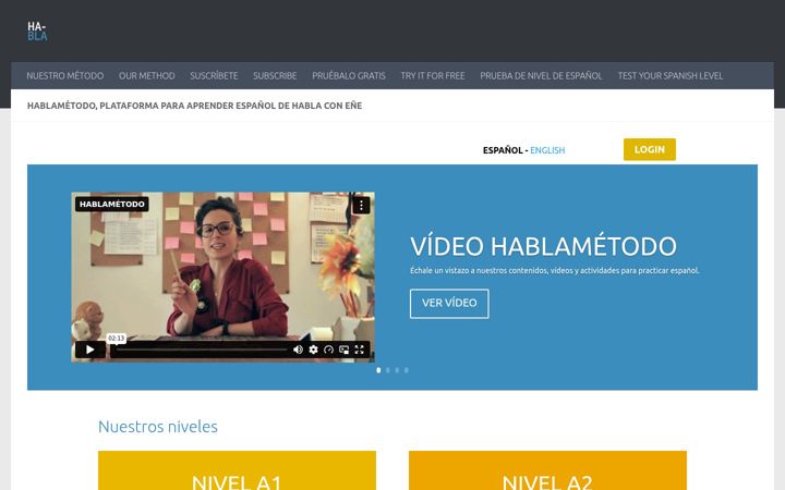 Screenshot of hablametodo.com