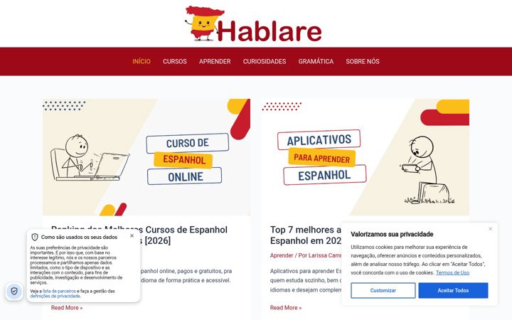 Screenshot of hablare.com.br