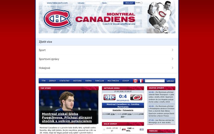 Screenshot of habsczech.com