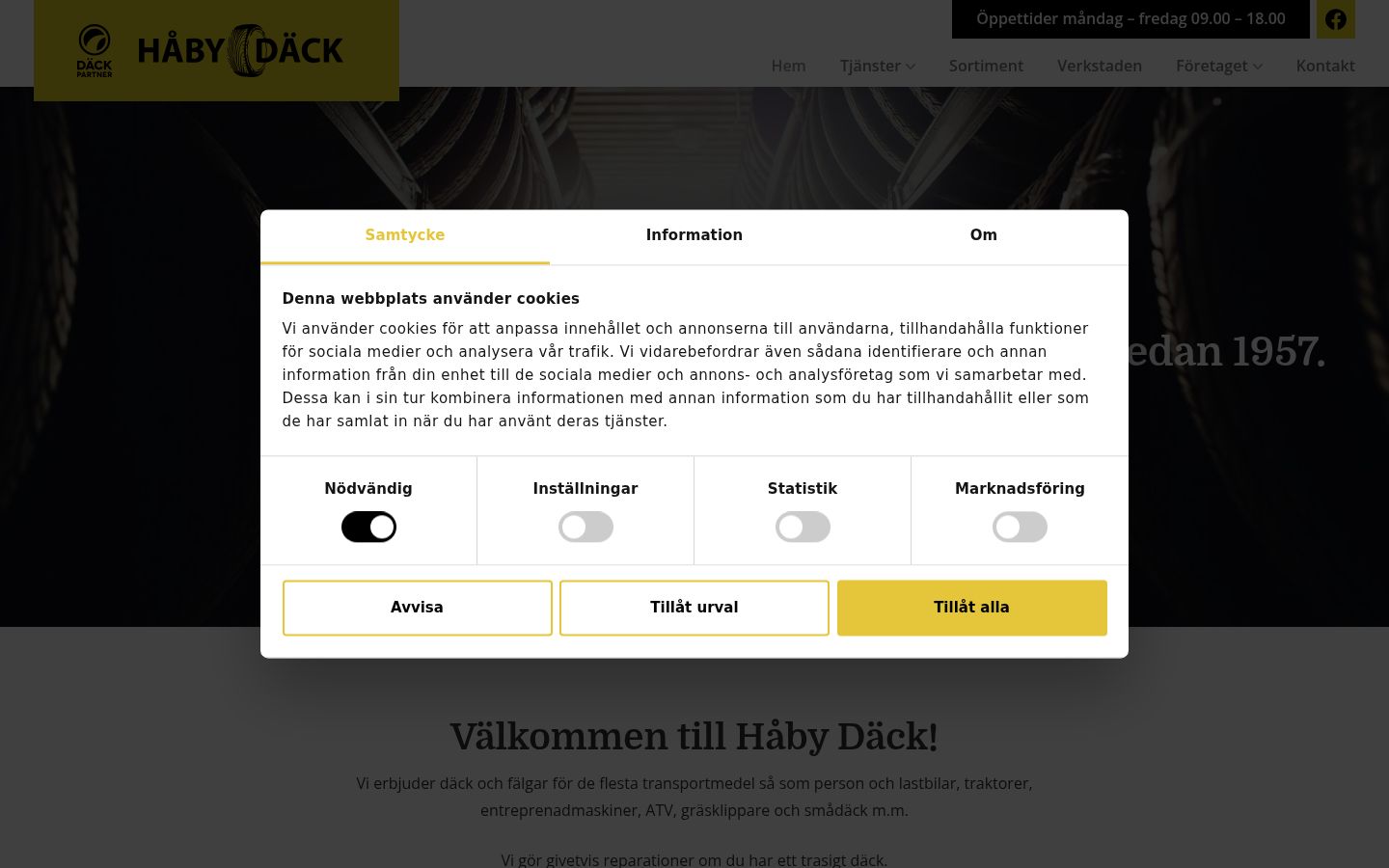Screenshot del banner di consenso mostrato prima di qualsiasi interazione