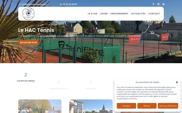 Screenshot of hac-tennis.com