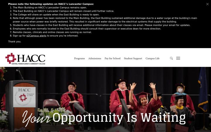 Screenshot of hacc.edu