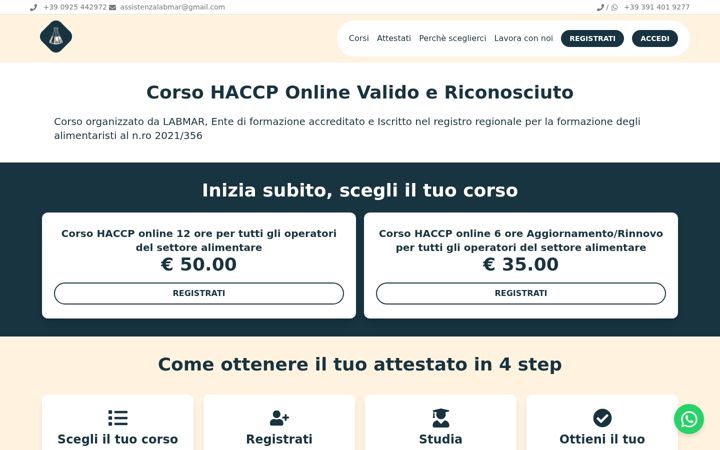 Screenshot of haccpformazione.it