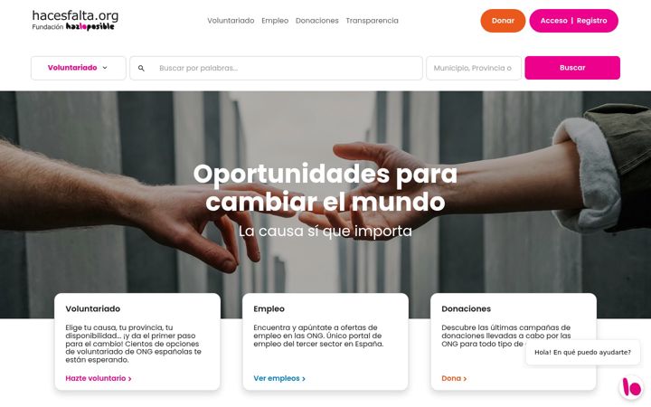 Screenshot of hacesfalta.org