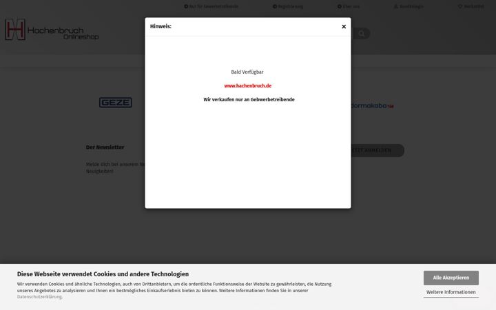 Screenshot of hachenbruch-onlineshop.de