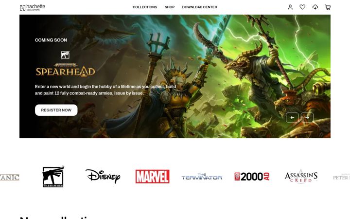 Screenshot of hachettecollections.com