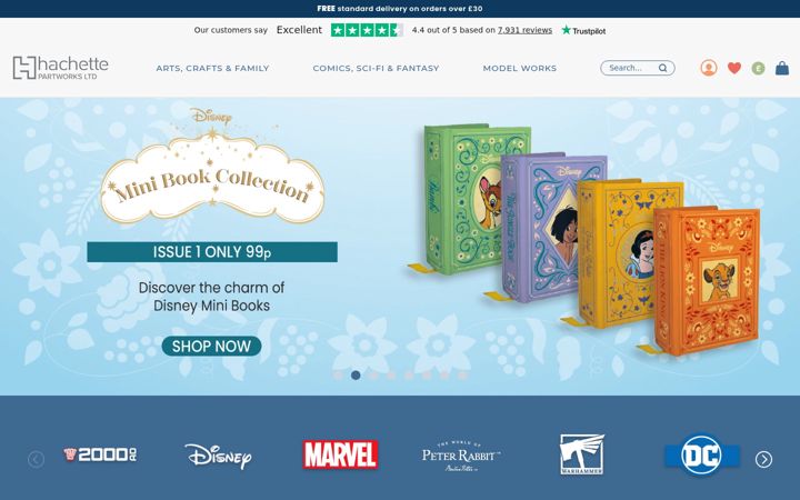 Screenshot of hachettepartworks.com