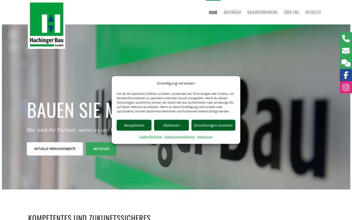 Screenshot of hachingerbau.de