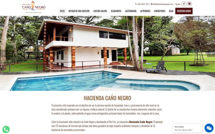 Screenshot of haciendacanonegro.com