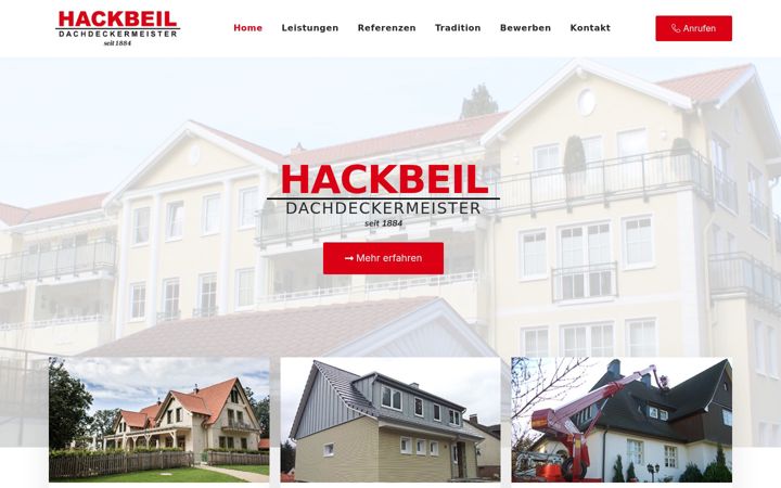 Screenshot of hackbeil-dach.de