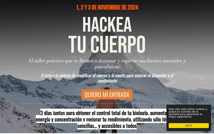 Screenshot of hackeatucuerpo.one