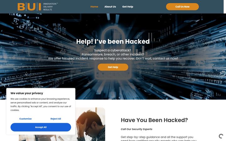 Screenshot of hacked.support