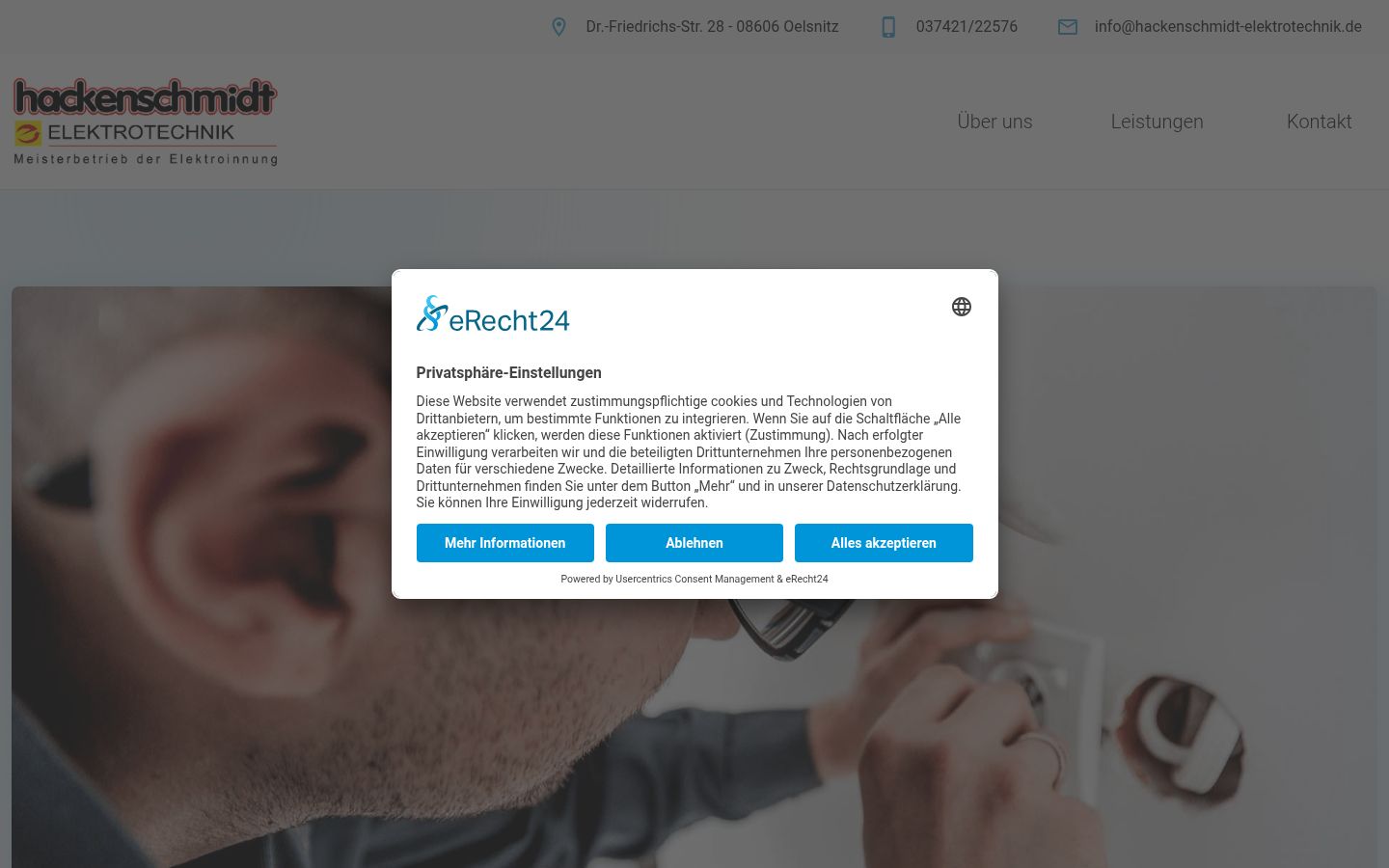 Screenshot del banner di consenso mostrato prima di qualsiasi interazione
