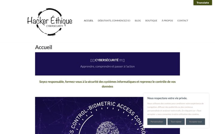 Screenshot of hacker-ethique.fr